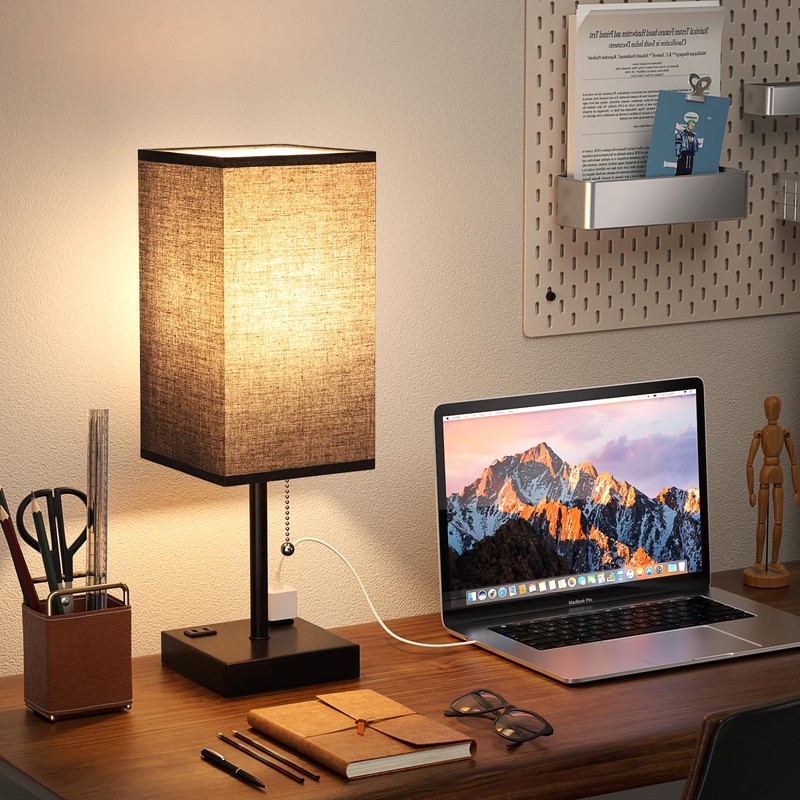 Plus Black Bedside Table Lamps Set of 2 - Bedroom