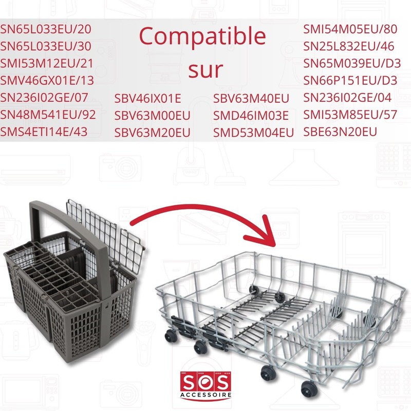 SOS Accessoire Besteckkorb 23 x 15 x 12/21 cm für