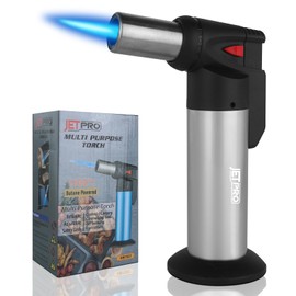 JETPRO Butane Torch Lighter One-hand Operation Kitchen Cooking Torch for BBQ Baking Cream (Butane Gas NOT Pre-filled)