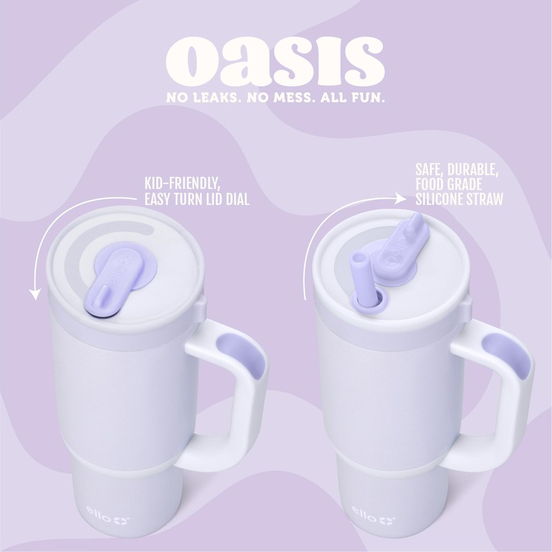 Ello Oasis 18oz Stainless Steel Kids Tumbler with Handle &