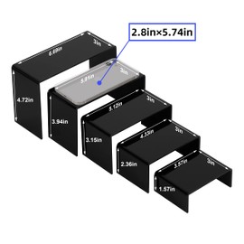 ihomecooker 6 Pc Black Metal Display Risers Showcase for Shoe Risers Retail Stand Cupcake Stand Dessert Stand (10P-Black)