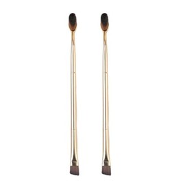 COSHINE 2pcs Dual-Head Eyebrow and Foundation Brush, Precision Eyebrow Tool, Foundation Concealer Makeup Applicator