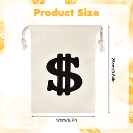 Purse with Dollar Sign, Bag with Dollar Sign 17 x 25 cm, Bank Robber Money Bag, Thief Accessories Set, Money Bag with Dollar Signs for Stage Performances, Treasure Hunts, Role Play