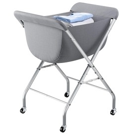 ELYKEN Laundry Cart with Wheels, 33”H Easy Rolling Laundry Hamper with Removable Liner Bag, Sturdy Metal Frame Clothes Basket with 4 Casters and 2 Brakes