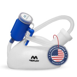 Urinals for Men 2000 ml Portable Urinal for Men Spill Proof Reusable Male Pee Bottle 48 Inches Long Hose with Lid for Bedridden Patients (White)