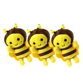 TOYANDONA Pack of 3 Small Bee Pendant Animal Plush Doll Honey Bee Plush Toys Mini Yellow Bee Toy Fluffy Stuffed Bee Toys Ornament Filling PP Cotton