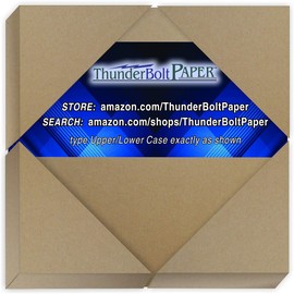 100 Sheets Chipboard 24pt (Point) 4 X 4 Inches Light Weight Small Square Card Size .024 Caliper Thickness Cardboard Craft Packaging Brown Kraft Paper Board