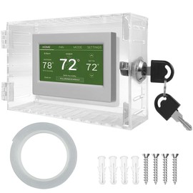 HAIJED Thermostat Box with 2 Keys, Thermostat Protective Cover, Acrylic Thermostat Guard Box, Wall Mounted Thermostat Cover Box for Restaurants, Wall Ac Panel, School