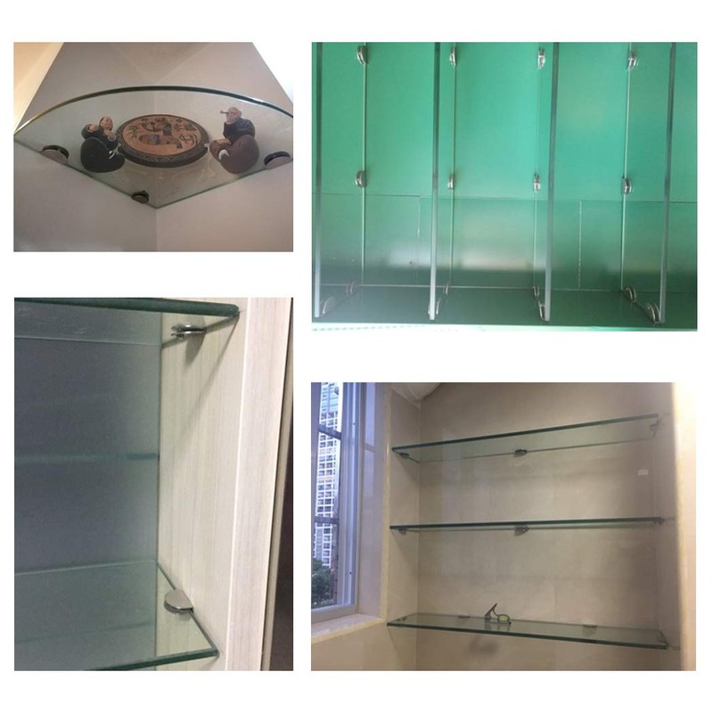 Glass Clamp 8-12mm Stainless Steel Glass Shelf Clips Wall Mounted