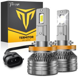 Termitor H11/H8/H9 Bulb, 60,000 Hours Life, 800% Brightness,H8 Bulb 6500K Cold White Light,IP68 Waterproof, Plug and Play,2-pcs