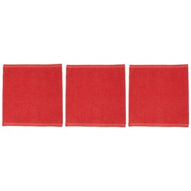 Hayashi WL604907 Hand Towels, Set of 3, Approx. 13.4 x 13.8 inches (34 x 35 cm), Hotel Type, Variety Color 2, Red