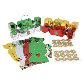 Make & Fill Your Own Advent Diy Calendar Children Vintage Christmas Tree Decoration With Boxes 24 Pcs Ribbon 1-24 (Foil)