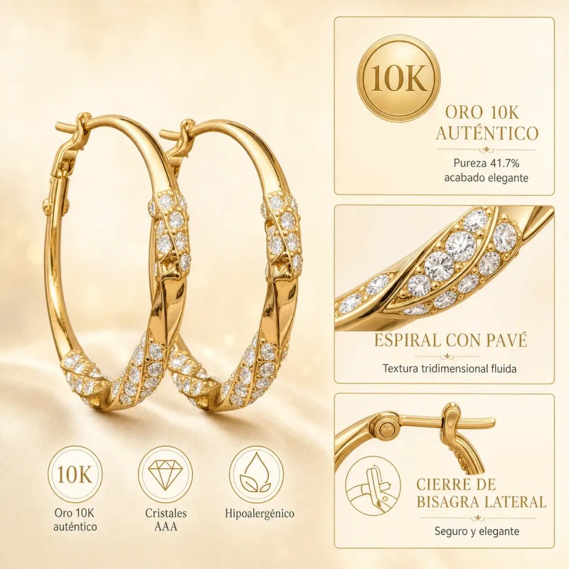 NADORA - Aretes Oro 10k Mujer Arrancadas Aretes Dorados Broqueles