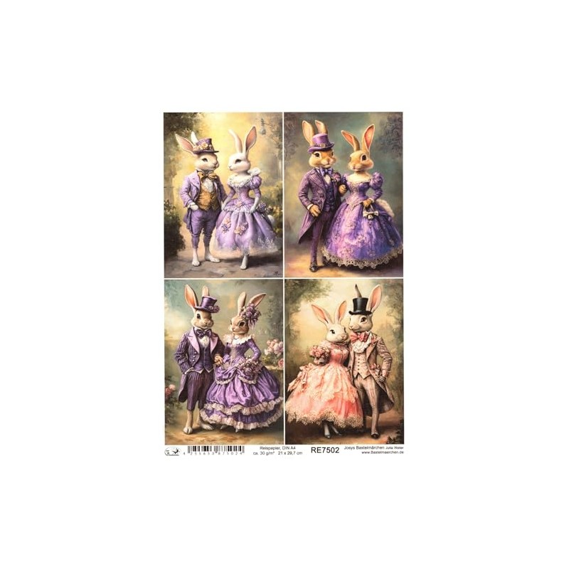 Josys Bastelmärchen Rice Paper DIN A4 Straw Silk Decoupage Easter