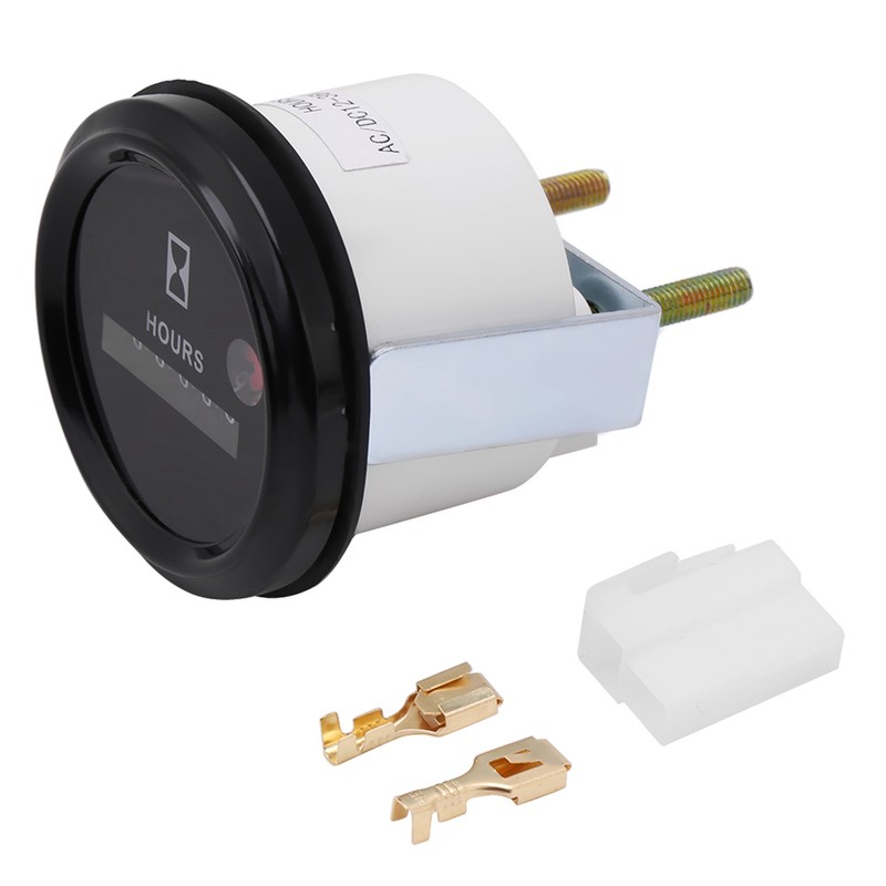 12‑36V DC AC 6 Digit Accurate Round Quartz Hour Meter