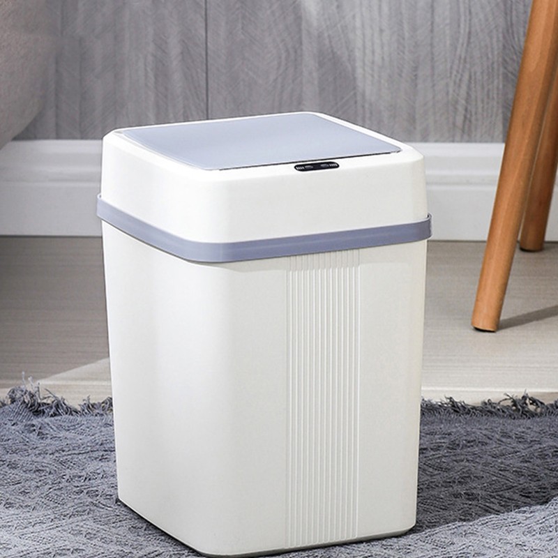 Trash Can 12L Smart Sensor Stable Dealing Cover Simple Style
