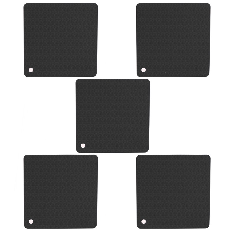 5pcs Silicone Pot Holders Mat Heat Resistant Anti Slip Square