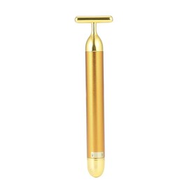Slimming Face Roller 24K Gold Color Vibration Facial Beauty Roller Massager Stick Lift Skin Tightening Wrinkle Bar (Color : Gold)