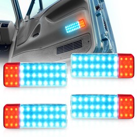 NEIFILES 4PCS LED Interior Door Panel Courtesy Light Compatible with Ford Bronco F150 F250 1992-1996,F350 1992-1997,5X Brighter,Plug & Play Installation,Red+Blue Light