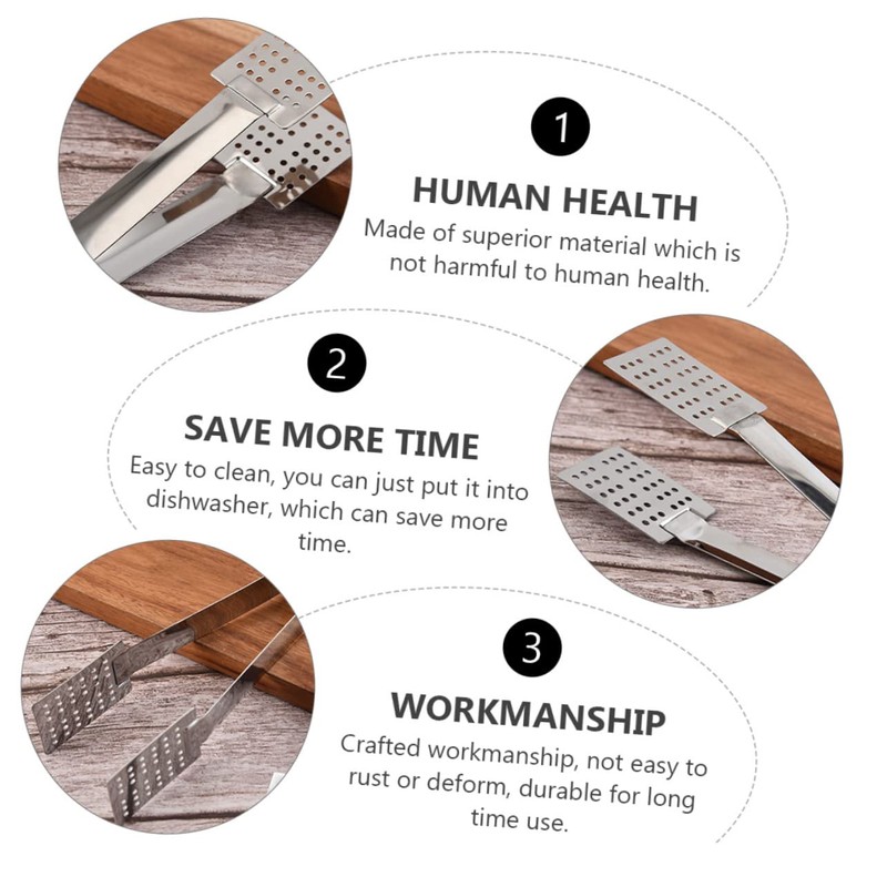 Alipis Ergonomic Handle Tea Bag Holder Steel Clamps Ice Cube