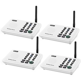 Wuloo Wuloo Intercoms Wireless for Home 5280 Feet Range 10 Channel 3 Code, Wireless Intercom System for Home House Business Office, Room to Room Intercom, Home Communication System (4 Units Set, White)