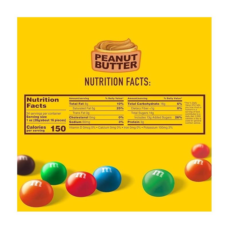M&MS Peanut Butter Chocolate Candy 2 LB