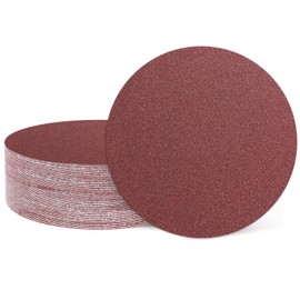 HARFINGTON 12 Pcs 2 Inch Sanding Discs, 80 Grit Hook and Loop Sandpaper, No-Hole Aluminum Oxide Orbital Sander Sandpaper for Woodworking Automotive Metal Polishing, Red