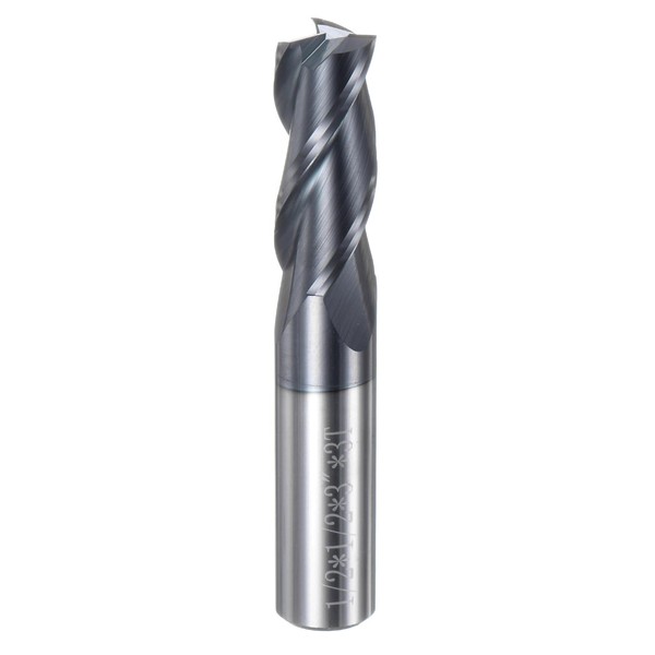 uxcell Carbide Square End Mill, 1/2" Diameter TiAlN Coated 3