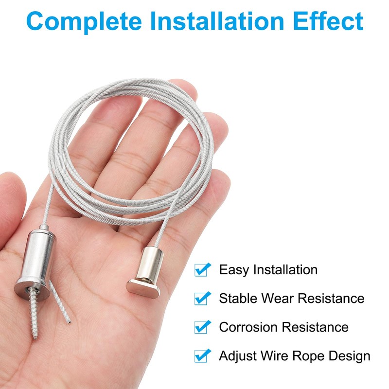 PATIKIL Ceiling Hanging Wire Cable Kit, 2m/6.6ft 4 Set Adjustable
