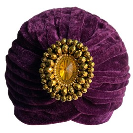 Decou Twist Pleated Hair Wrap Stretch Turban 0545 (Purple)