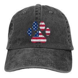 American Flag Dog Paw Baseball Cap Golf Dad Hat Adjustable Original Classic Low Profile Cotton Hat Men Women