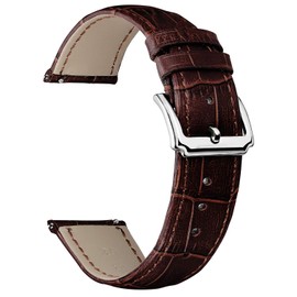 BINLUN Leather Watch Strap Quick Release Replacement Crocodile Leather Watch Bands for Men Women (Brown, 16mm)