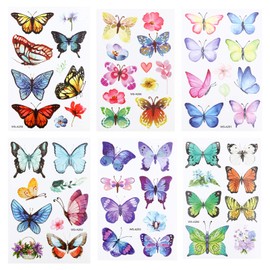 Kichvoe 12 Unids 3D Mariposa Tatuajes Temporales Mujeres Mariposa Tatuajes Falsos Arte Corporal Maquillaje Pegatinas Calcomanía Favores de Fiesta para Niñas Decoración de Cumpleaños