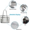 TINYAT Large Clear Tote Bag for Women Transparent Beach Bag