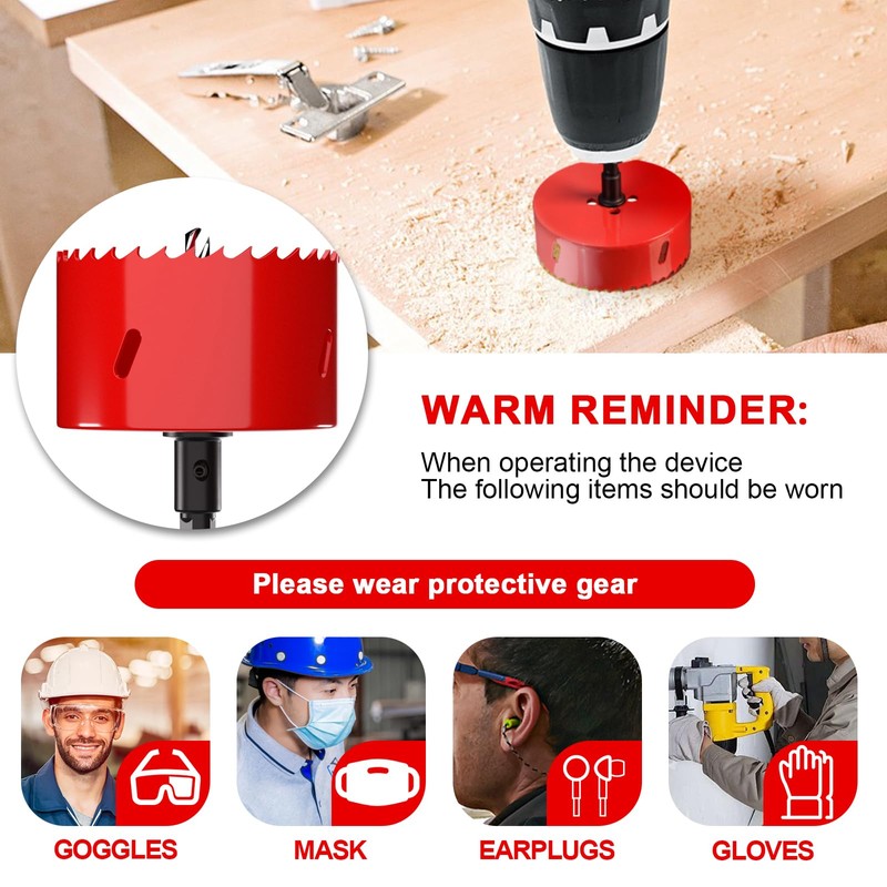 130mm Hole Saws Cutter, HSS Bi-Metal Drill Bit for Wood,
