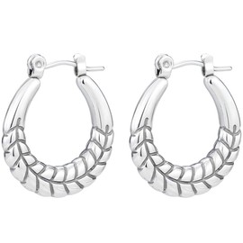 Stainless Steel Horse Shoes Style Cocktail Party Dangle Drop Earrings (Silver)