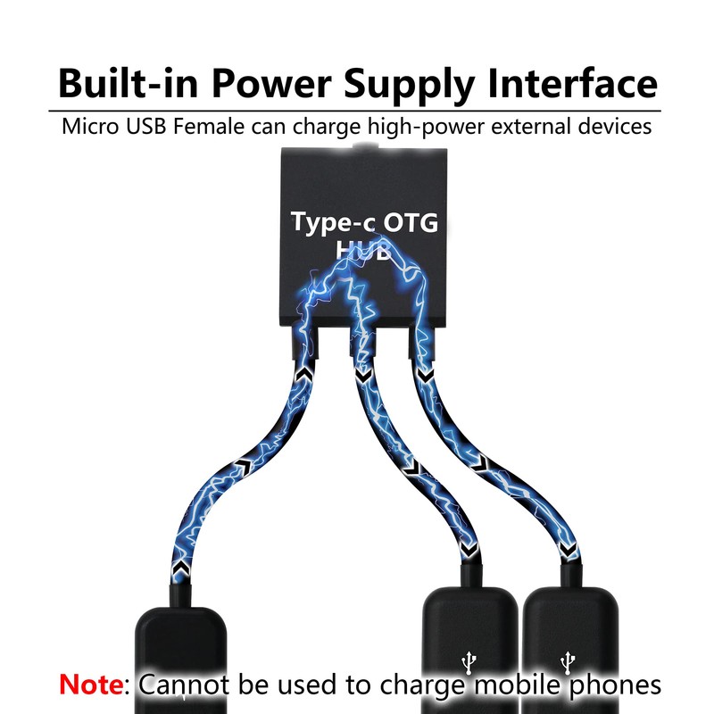 YACSEJAO USB C to Dual USB Adapter ，USB Type-C Male