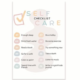 Self Care Checklist Classroom Poster - Self Love - School Counselor - Therapist Poster - Mental Health - 12 x 18 Inch - Classroom Decor - Classroom Must Haves - Back To School Decor - CPS0408