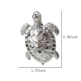 brandname Laide Ocean Turtles Dresser Knobs Handles Zinc Alloy for Drawer Cabinet Door Pull Beach Sea Theme Home Decor 4 Pieces (Silver)