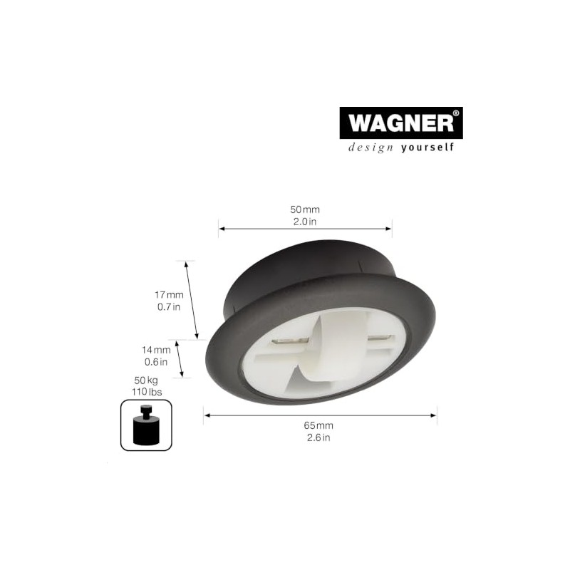 WAGNER ROLLER-MINI Swivel Castor / Countersunk Roller Diameter 27 mm,