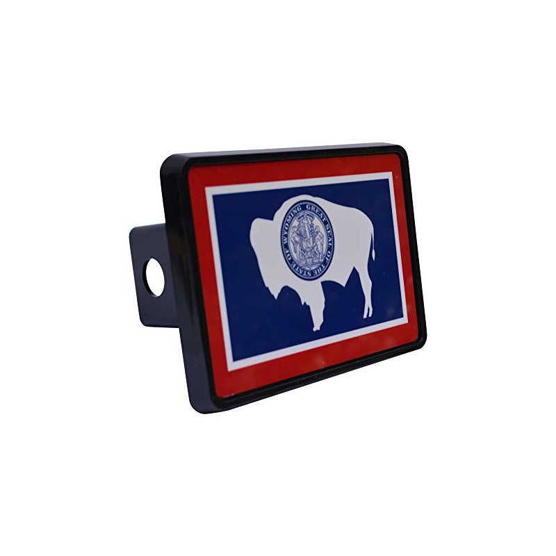Rogue River Tactical Wyoming State Flag Trailer Hitch Cover Plug
