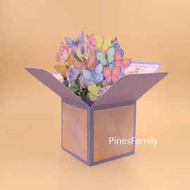 PinesFamily A03-3D Pop Up Flower Box Greeting Card for flower lovers!Birthda