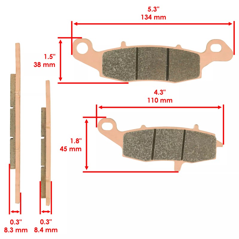 Caltric Front And Rear Brake Pads for Kawasaki Vulcan 900