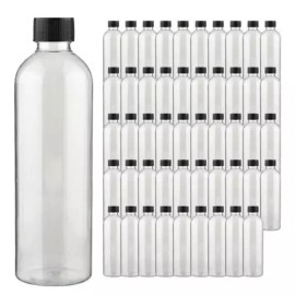 Gita Beuraendeu 화장품 블랙캡 단마개 투명 플라스틱 공병 소분병 250ml 50개 Cosmetic Black Cap Dropper Transparent Plastic Container 250ml 50pcs [Single item]