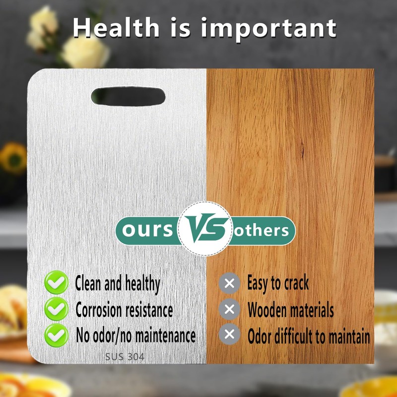 UFJEG 3PCS Stainless Steel Cutting Board for Kitchen, SUS 304