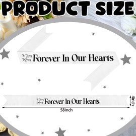 Fanfanwin Funeral Sash Memorial Wreath Sash Funeral Ribbon Celebration of Life Ribbon for Casket or Wreath Flowers Memorial Service Honor The Loved Ones Memory 58x4''(White,Forever in Our Hearts)