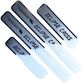 Stainless Door Sill Protector Kick Plate Entry Guard Kit for Mitsubishi Eclipse Cross PHEV 2024 Accessory (Thin Chrome Eclipse Cross)
