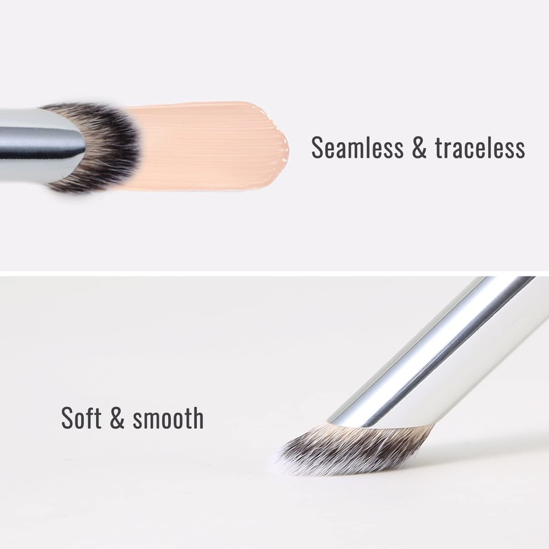 Erinde Angled Concealer Makeup Brush Under Eye, Slanted Oval Top