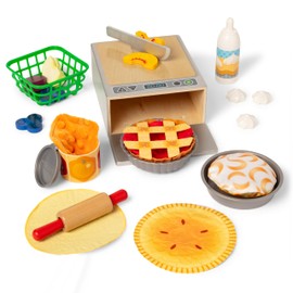 Melissa & Doug Make and Bake Pies Pretend Play Food Set and Wooden Oven with Squishy Dough for Ages 3+ - FSC Certified