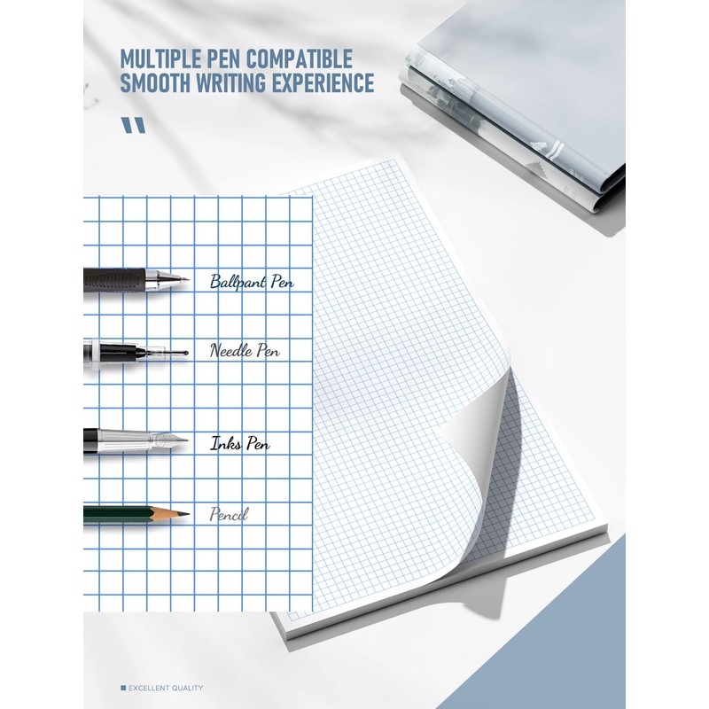 11x17 Large Graph Paper Pad, Top Glue Binding Grid Paper,